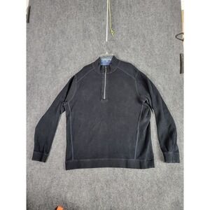 Tommy Bahama Reversible Sweater Men Sz L Crew Neck Black Blue Outdoor Workwear